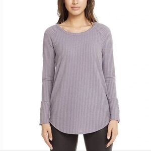 Chaser Long Button Cuff Sleeves Thermal Crew Neck Top Purple Size XL